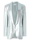 Genny Metallic Single-breasted Blazer In Neutral