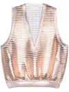 Genny Sequin-embellished Cropped Top In Metallic