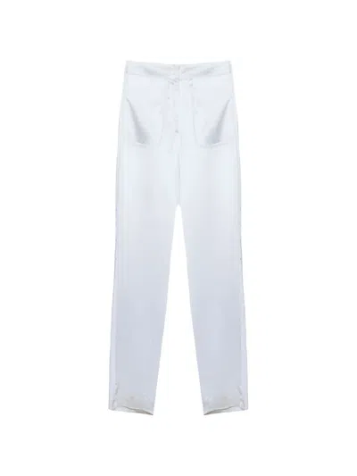 Genny Mid-rise Straight-leg Trousers In White