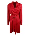 Genny Belted Wrap Coat In Red