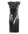 Genny Sequin-coated Sleeveless Dress In Silver