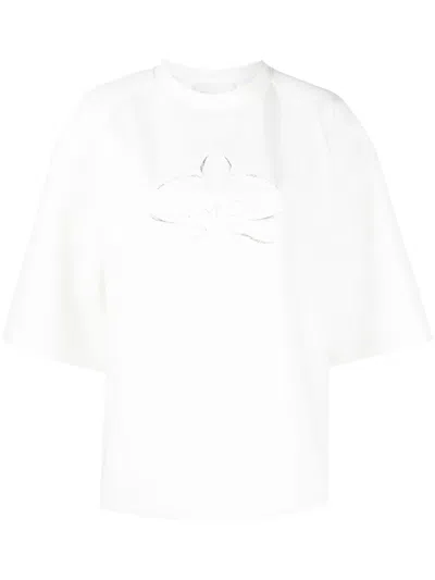 Genny Motif-embroidered T-shirt In White