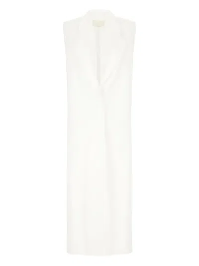 Genny Notched-lapels Gilet In White