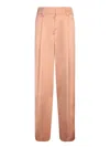 Genny Satin Trousers With Belt Loops And Pockets In Beige