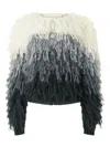 Genny Ombre Fringed Cardigan In Multi