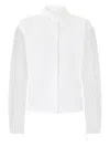 Genny Organza-sleeve Shirt In White