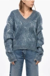 Genny Oversized V-neck Sweater In Blue