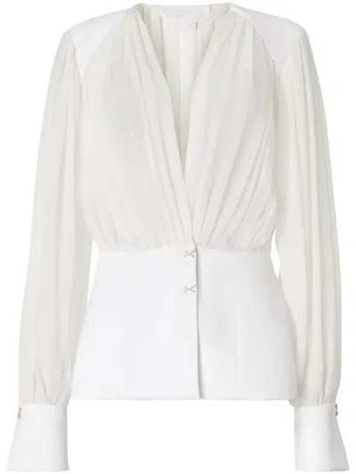 Genny Panelled Blouse In White