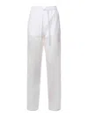 Genny Floral-lace Drawstring Trousers In White