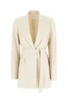 Genny Pastel Yellow Stretch Wool Blend Blazer In Neutral