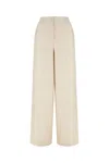 Genny Pastel Yellow Stretch Wool Blend Pants In Neutral
