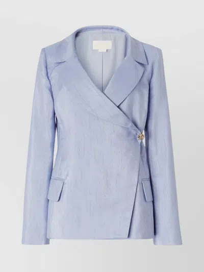 Genny Peak Lapels Double-breasted Jacket In Blue