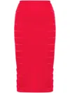 Genny Pencil Midi Skirt In Red