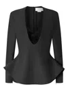 Genny Peplum Top In Black