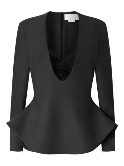 Genny Peplum Top In Black