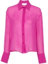 Genny Long-sleeve Silk Shirt In Pink