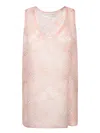 Genny Silk Pink Top With Floral Pattern In Pink