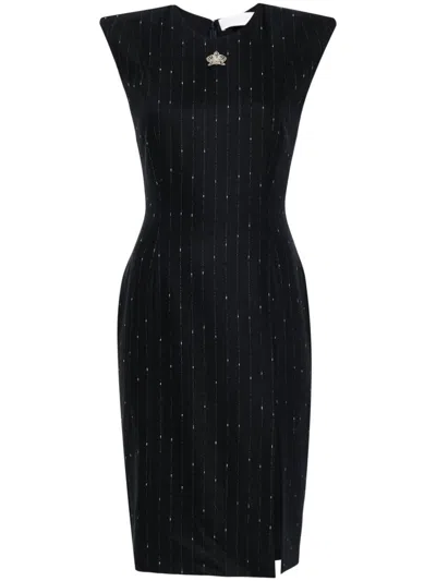 Genny Pinstripe Mini Dress In Gessato Blu