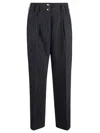 Genny High-waisted Pinstriped Trousers In Blue