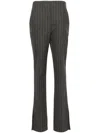 Genny Pinstripe Wool Trousers In Grey