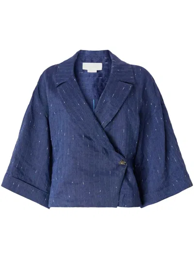 Genny Pinstriped Jacket In Blue