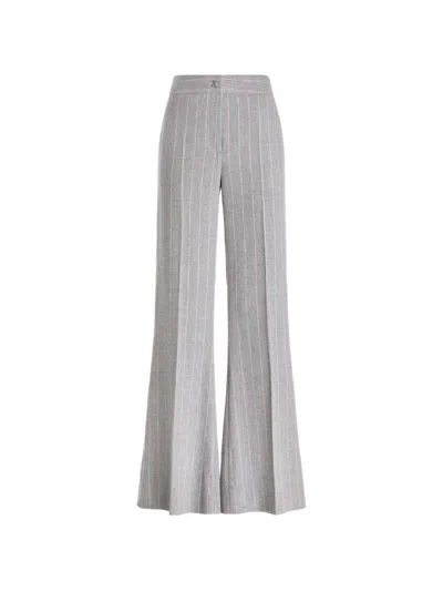 Genny Pinstriped Sequin-embellished Trousers In Black