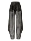 Genny Pinstriped Sheer Trousers In Black