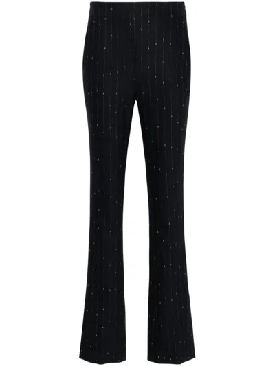 Genny Pinstriped Tailored Trousers In Blue