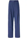 Genny Trousers Wide-leg High-rise Pockets In Blue