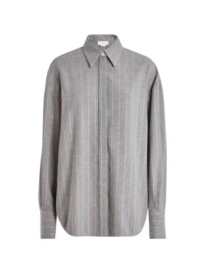 Genny Pinstripe-pattern Shirt In Gray