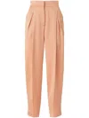 Genny Pleat-detailing Tapered Trousers In Orange