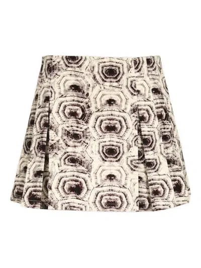 Genny Pleated Mini Skirt In Neutral