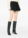 Genny Pleated Tweed Shorts In Black