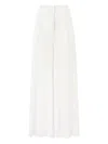 Genny Pleated Wide-leg Trousers In White