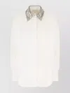 Genny Poplin Shirt Collar Embellished In White