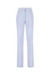 Genny Powder Blue Polyester Pants In Lavanda