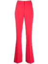 Genny Pressed-crease Flared Tailored Trousers In Rosa