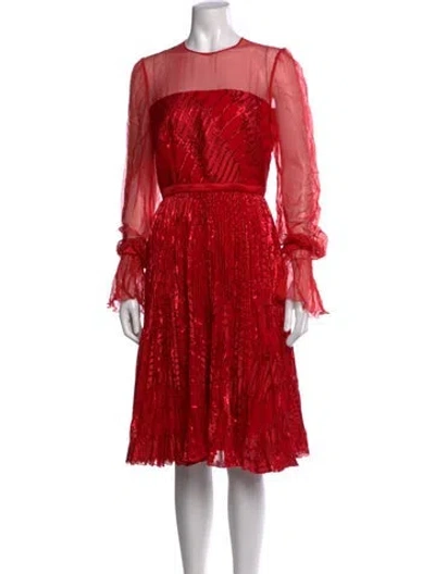 Pre-owned Genny Printed Knee-length Dress In Red