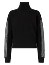 Genny Rhinestone-embellished Turtleneck Sweater In Black