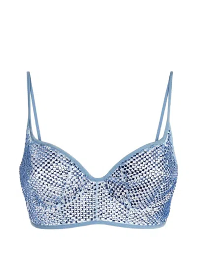 Genny Rhinestone-embellished Top In Blue