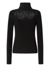 Genny Fitted High Neck Long Sleeve Knit Sweater In Black