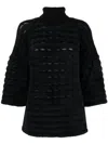 Genny Roll-neck Textured-finish Jumper In Black