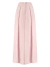 Genny Straight High-waisted Wide Leg Trousers With Layered Pleats In Ballerina