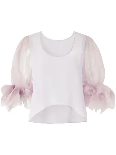 Genny Ruffle-cuffs Blouse In Rosa