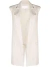 Genny Open-front Tailored Vest In Neutrals