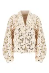 Genny Sand Polyester And Wool Blazer In Neutral