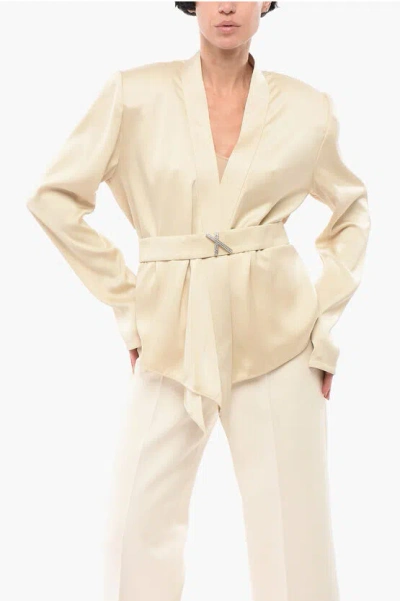 Genny Satin Belted Jacket