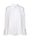 Genny Satin Shirt With French Cuffs And Long Sheer Sleeves In White