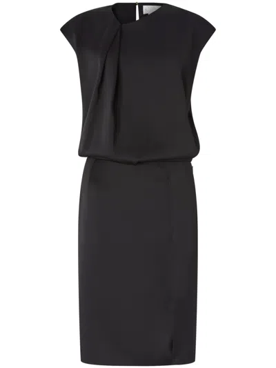 Genny Satin Midi Dress In Black