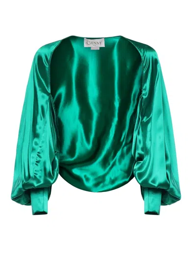Genny Satin Shrug In Green